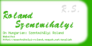 roland szentmihalyi business card