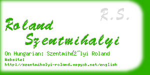 roland szentmihalyi business card